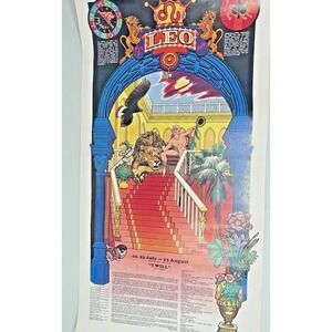 Vtg 1977 Leo‎ Zodiac Poster Astrology Art Print Wall Decor 70s Retro RARE HTF
